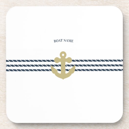 Nautisch scheepsanker, touw bier onderzetter (Voorkant)