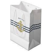 Nautisch scheepsanker, touw medium cadeauzakje (Voorkant Gekanteld)