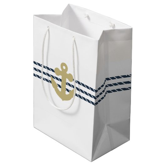 Nautisch scheepsanker, touw medium cadeauzakje (Achterkant Gekanteld)