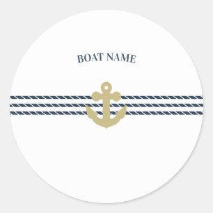 Nautisch scheepsanker, touw ronde sticker