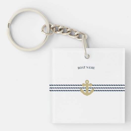 Nautisch scheepsanker, touw sleutelhanger (voorkant)