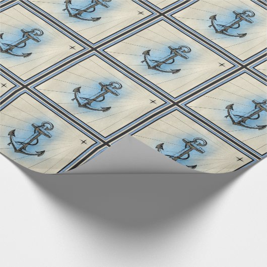 nautisch scheepsankerpapier cadeaupapier (Hoek)