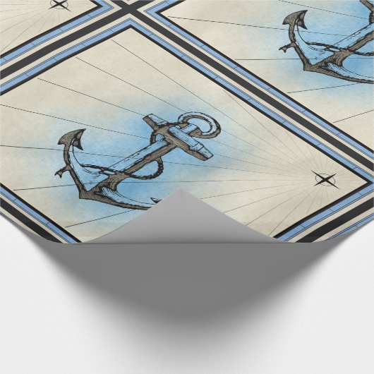 nautisch scheepsankerpapier cadeaupapier (Hoek)