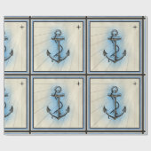 nautisch scheepsankerpapier cadeaupapier (Vlak)
