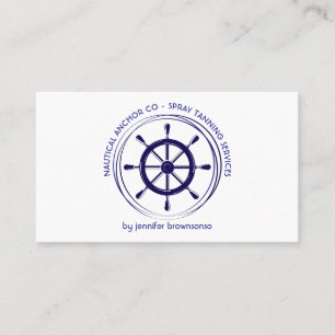 Nautisch scheepsstuur zee blauw visitekaartje
