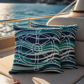 Nautisch scheepswiel buitenkussen – Kustmarine