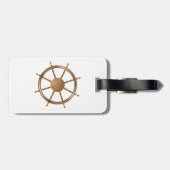 nautisch scheepswiel kompas ontwerp bagagelabel (Achterkant horizontaal)