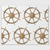  nautisch scheepswiel kompas ontwerp cadeaupapier (Vlak)