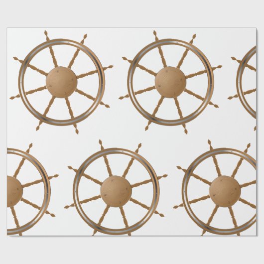  nautisch scheepswiel kompas ontwerp cadeaupapier (Vlak)