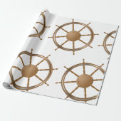  nautisch scheepswiel kompas ontwerp cadeaupapier (Uitgerold)