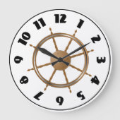nautisch scheepswiel kompas ontwerp grote klok (Voorkant)