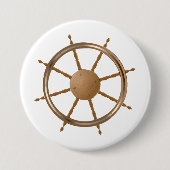 nautisch scheepswiel kompas ontwerp ronde button 7,6 cm (Voorkant)