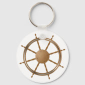  nautisch scheepswiel kompas ontwerp sleutelhanger (Achterkant)