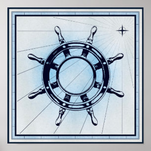 nautisch scheepswiel poster