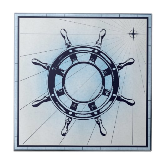  nautisch scheepswiel tegeltje (Voorkant)