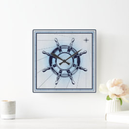  nautisch scheepswiel vierkante klok