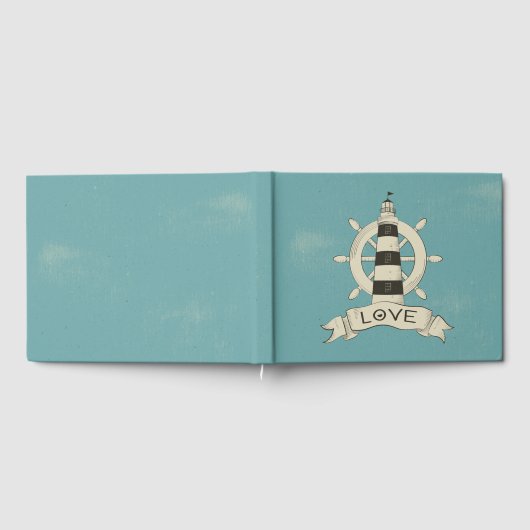  Nautisch Scheepswiel & Vuurtoren Huwelijk Gastenboek (Volledig)