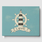 Nautisch Scheepswiel & Vuurtoren Huwelijk Gastenboek (Voorkant)