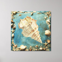 Nautisch Schelp Canvas Wand Kunst Afdruk