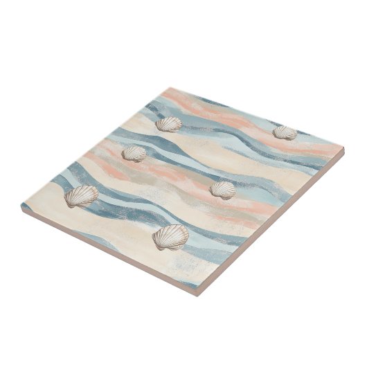 Nautisch Schelp Golfpatroon Tegeltje (Zijkant)