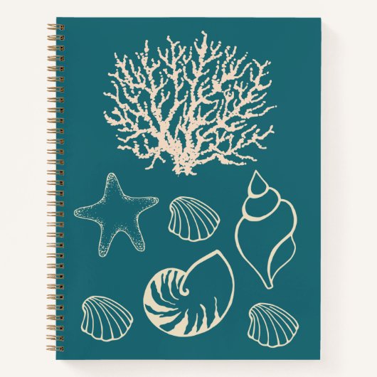 Nautisch Schelp Schetsboek Cadeau Notitieboek (Voorkant)