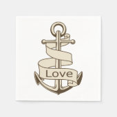 Nautisch Schip Anker Liefde Trouwfeest Servetten (Voorkant)