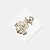 Nautisch Schip Anker Liefde Trouwfeest Servetten (Hoek)