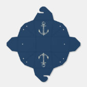 Nautisch Schip Anker Navy Blauw & Wit Vintage Bedankdoosjes (Uitgevouwen)
