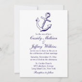 Nautisch schip Anker Navy Blue Wedding Sailor Kaart (Voorkant)