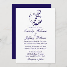 Nautisch schip Anker Navy Blue Wedding Sailor