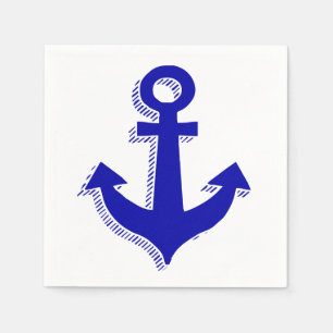 Nautisch schip anker Navy Blue & White Beach Servetten