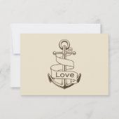 Nautisch schip Anker Tan RSVP Bruin Huwelijksfeest (Achterkant)