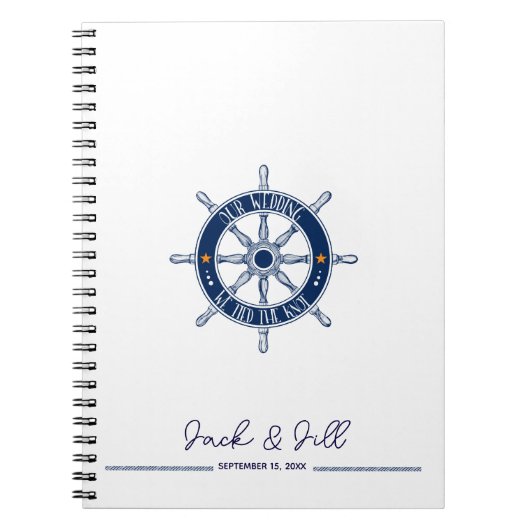 Nautisch schip bruiloft gastenboek planner notitie notitieboek (Voorkant)