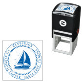 Nautisch schip familienaam rond retour adres  zelfinktende stempel (In situ)