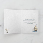 Nautisch schip, Volle Maan en Anker Vaderdag Kaart (Binnen)