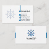 Nautisch Schip Wiel Boot Captain Boating Visitekaartje (Voorkant / Achterkant)