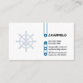 Nautisch Schip Wiel Boot Captain Boating Visitekaartje