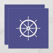 Nautisch Schip Wiel wit en blauw (Voorkant / Achterkant)