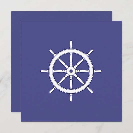 Nautisch Schip Wiel wit en blauw (Voorkant / Achterkant)