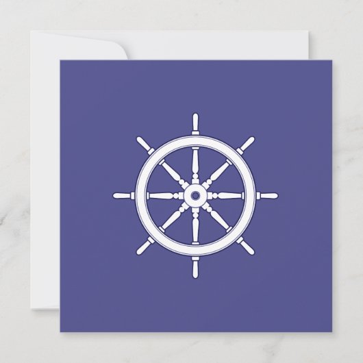 Nautisch Schip Wiel wit en blauw (Voorkant)