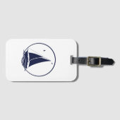 Nautisch schip/zeilboot/boot marineblauw bagagelabel (Voorkant (horizontaal))