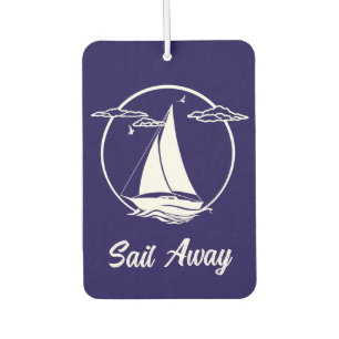 Nautisch/schip/zeilboot/boot navy-blue/sail away luchtverfrisser