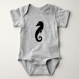 nautisch SEAHORSE-silhouet Romper