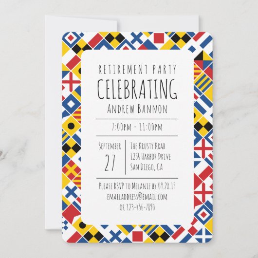 Nautisch signaal Vlag bij pensionering Kaart (Voorkant)