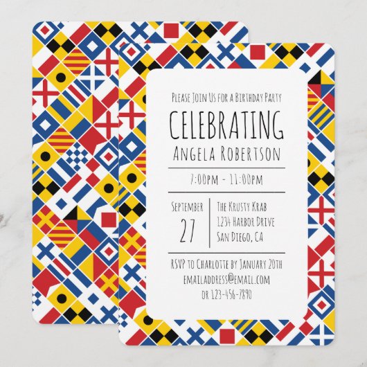 Nautisch Signaal Vlag Verjaardag 2 Kaart (Voorkant / Achterkant)