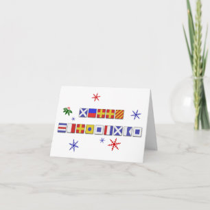 Nautisch Signaal Vlag Vrolijk Kerstfeest Kaart