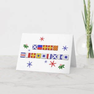 Nautisch Signaal Vlag Vrolijk Kerstfeest Kaart