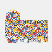 Nautisch signaal vlaggen patroon bedankdoosjes (Uitgevouwen)