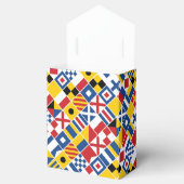 Nautisch signaal vlaggen patroon bedankdoosjes (Geopend)