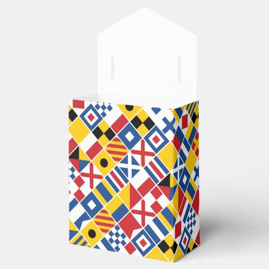 Nautisch signaal vlaggen patroon bedankdoosjes (Geopend)